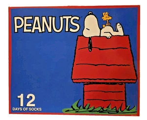 Peanuts 12 Days of Socken 8 tief geschnitten +4 Crew Herren Größe 8-12 Charlie Brown Neuheit - Bild 1 von 3