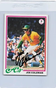 1978 Topps #554 Joe Coleman Athletics Signed Auto *K9165 - Picture 1 of 2