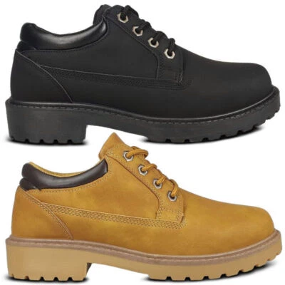 PERMANI Herren Stiefel Kunstleder Chukka Herbstschuhe Schnürung Halbschuhe Freizeitschuh