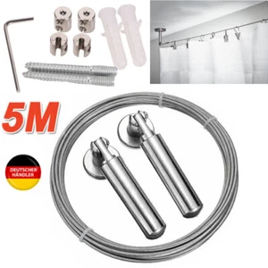 Edelstahl Seilspanner Seilspanngarnitur Gardinenseil Vorhang Set Drahtseil DHL - Bild 1 von 17