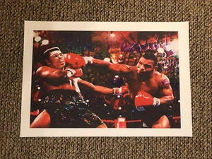 Muhammad Ali vs Mike Tyson Fantasy-Kunst 24 x 16 Foto Leinwanddruck wie abgebildet - Bild 1 von 2
