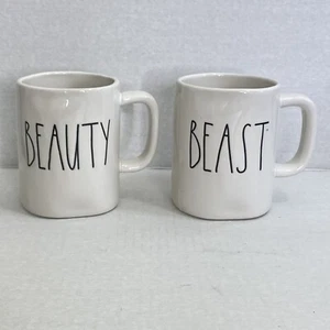 Rae Dunn BEAUTY and the BEAST Mug Set White - Picture 1 of 9