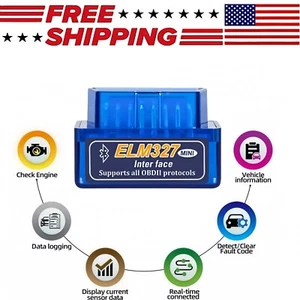 Mini ELM327 V2.1 OBD2 II Bluetooth Car Auto Diagnostic Tool Interface Scanner US - Bild 1 von 9