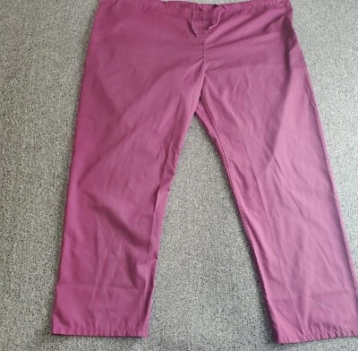Pantalones Médicos Mujer Enfermera Borgoña Granate Vino Corbata Cintura 2XL Adulto Médico Foto 1 de 4