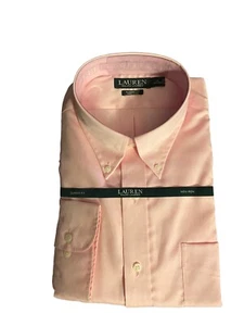 Ralph Lauren Dress Shirt Mens Long Sleeves Classic Fit Non Iron Cotton Pink - Picture 1 of 7