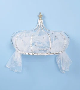 1/2 Tester Crown -Bed Crown .White crackle finish 32”h. X 20”. h - Picture 1 of 5