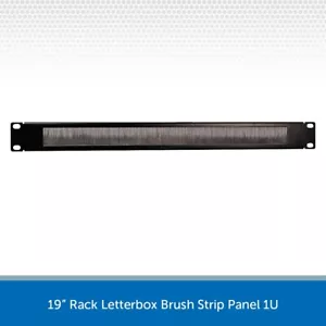 1U 19" Brush Panel Metal Cable Entry Letterbox Plate for Comms Data Cabinet - Picture 1 of 5