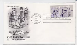 TurtlesTradingPost- Right to Petition- 10 Cent 1977 #1592 FDC Artcraft Cachet - Picture 1 of 1