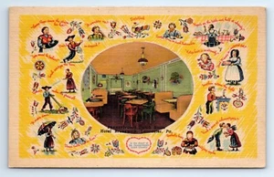 Lancaster Pennsylvania PA Habitación Holandesa Hotel Brunswick Lino Postal c.1940 - Imagen 1 de 2