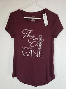 Neu mit Etikett Damen-T-Shirt This Elf Runs On Wine lustig Gr. XS Weihnachten - Bild 1 von 4