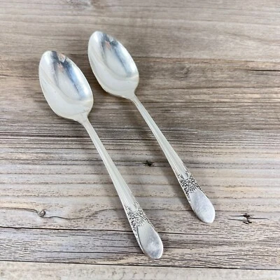 Wm Rogers International BELOVED Silverplate 1940 Eagle Star - 2 cucharaditas Foto 1 de 4