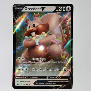 Pokémon TCG Greedent V Fusion Strike 217/264 Holo Ultra Rare NM Fast Shipping - Picture 1 of 6
