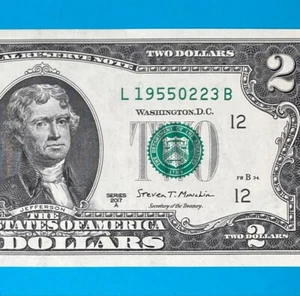 1955 February 23 : L 19550223 B $2 Two Dollar Bill 70th BIRTHDAY Anniversary - Picture 1 of 3