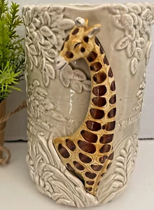 Jarrón Quon Quon QQ Jirafa Cerámica 7” Safari Jungla Tema Hecho en Japón - Imagen 1 de 7