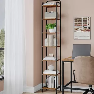 New-Bookcase Bookshelf, Narrow Book Shelf, Industrial Corner Shelf Storage Organ - Picture 1 of 5
