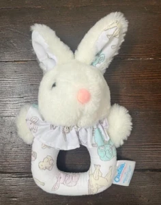 Carters Prestige Vintage Peluche Conejito Anillo Círculo Sonajero Blanco Portátil - Imagen 1 de 4
