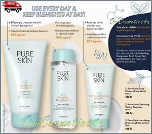 Oriflame Pure Skin Deep Cleanse Set For Blemish Prone Oily Skin Unisex - Picture 1 of 13