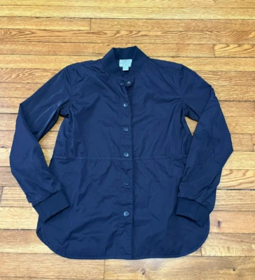 Barbour Black Snap Button Shirt Lightweight Jacket Polyester Women's Size 4 - Image 1 of 4