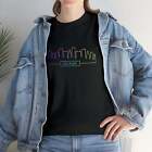 T-Shirt Miami Skyline: Buntes lineares Stil Unisex schwere Baumwolle