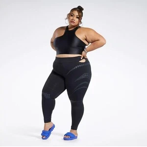 NWT! Cardi B x Reebok Black Cut-Out Leggings sz 4x 26/28 - Picture 1 of 16