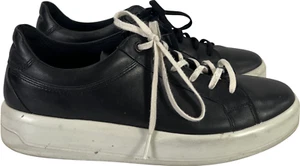 Sneakers casual Ecco da donna in pelle nera con lacci - 41/ US 10/10,5 - Foto 1 di 8