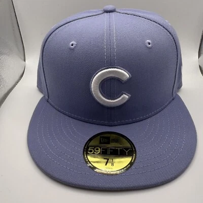 New Era 59FIFTY Chicago Cubs Lavender Spring Collection Fitted Hat Size 7 1/8 - Image 1 of 4