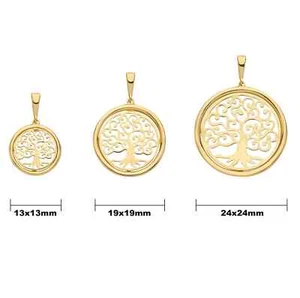 9ct Gold Tree of Life Pendant, Pendant Tree of Life, Round Tree of Life NEW* - Foto 1 di 9