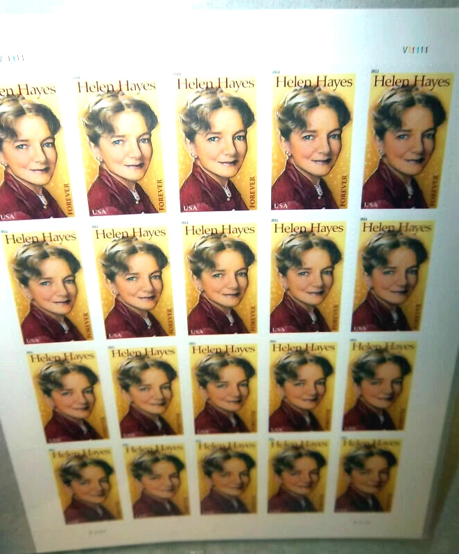 USA stamps Mint Pane of 20 Helen Hayes 2011 forever stamps, scott # 4525 - Image 1 of 2