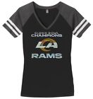 Women's Los Angeles Rams LA Super Bowl Champions Ladies Champs Bling Shirt Tee 