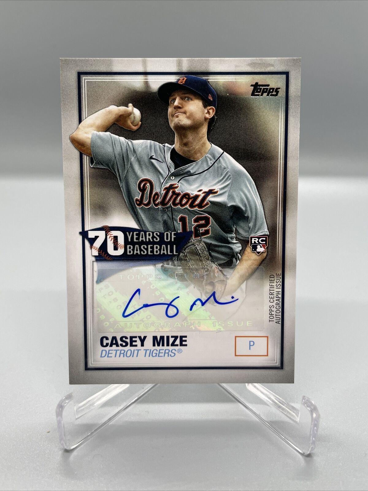 2021 Topps Casey Mize 70 Years Of Baseball RC Rookie Auto Autograph #70YA-CMI