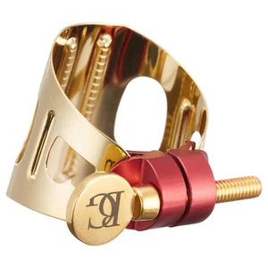 BG Duo 24K Gold Plated Ligature for Alto Saxophone & Bb Clarinet with Cap, LD1 - Picture 1 of 3