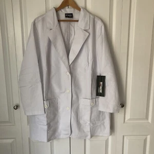 NWT Grey's Anatomy Barco White Mens 4X Large 2 Pocket Fitted Lab Coat V30 - Picture 1 of 9