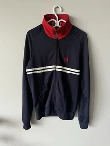 Sergio Tacchini Track Top Men Crew Neck Size Medium Full Zip Long Sleeve Logo - Picture 1 of 6