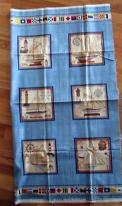 1 Colorful Vintage 2011 "Anchors Aweigh" Quilting Crafting Sewing Fabric Panel - Picture 1 of 1
