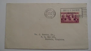 US STAMPS : USA 1940 COLUMNUS OHIO SLOGAN CANCEL COVER USED TO NORFOLK VIRGINIA - Picture 1 of 2