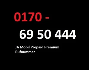 SIM Karte ja mobil Telekom Telefonnummer 0170 6950444 Premium Goldene Rufnummer - Bild 1 von 4