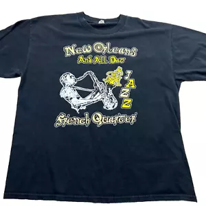 VTG New Orleans And All Dat JAZZ French Quarter Alstyle Apparel T-Shirt XL Black - Picture 1 of 7