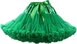 Green Adult Luxury Petticoat Soft Chiffon Tulle Ladies Ballet Dance Tutu Skirts - Picture 1 of 8