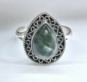 Sterling Silber Seraphinit Ring Größe 6 - Bild 1 von 5