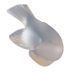 Lalique Crystal France Frosted Sparrow Bird With Head in Wing Glass Figurine - Picture 1 of 10