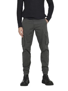 ONLY & SONS Onscam Stage Cargo Cuff PK 6687 Noos Pantaloni, Gessato Grigio, 29W - Foto 1 di 7