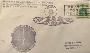 SARZIN SPACE COVER 1ST POLARIS MISSLE FIRING( ROBERT E LEE) COCOA FL 2 JAN 1961 - Picture 1 of 4