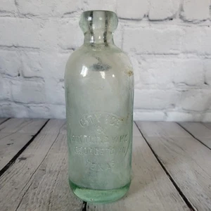Antique City Ice & Bottling Wks Georgetown Texas Hutch Soda Blob Bottle Stopper - Picture 1 of 14