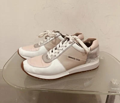 Michael KORS ALLIE Cement Soft Pink Silver Trainer Sneakers US 8 - Image 1 of 4