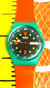 Swatch Uhr EMERALD DIVER GG703 1986 Standard Gents Swiss Made Rare Quartz NOS - Bild 1 von 9