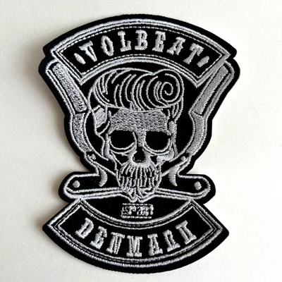 Volbeat Denmark 5 inches Woven Sew On Patch - Silver & Black - Image 1 of 4