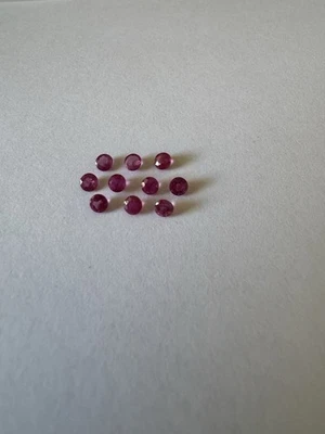 Lot Of 10 Pieces Loose Natural Rubies Round 2.4 MM. Total Weight Of.85 Carats. - Image 1 of 2