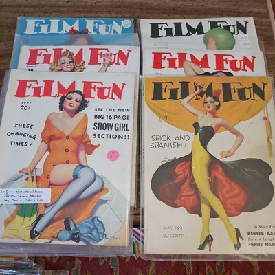 Pinup Film Fun Mag Lot Of 6 Magazines Rare Complete Original  1929 30s 40s - Image 1 of 4