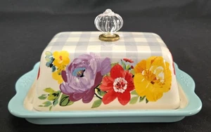 Plato de mantequilla doble barra The Pioneer Woman Sweet Romance - Usado en Excelente Condición - Imagen 1 de 10