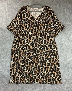 Camisón Natori Mujer Mediano Estampado Leopardo Bolsillos Cómodo Acogedor Vestido de Casa - Imagen 1 de 11